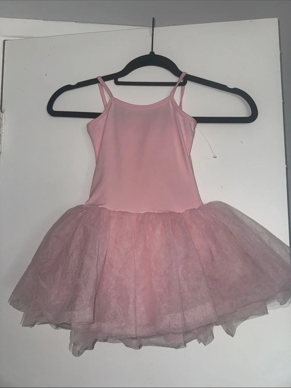 Girls Pink Tulle Ballet Costume with Spaghetti Straps